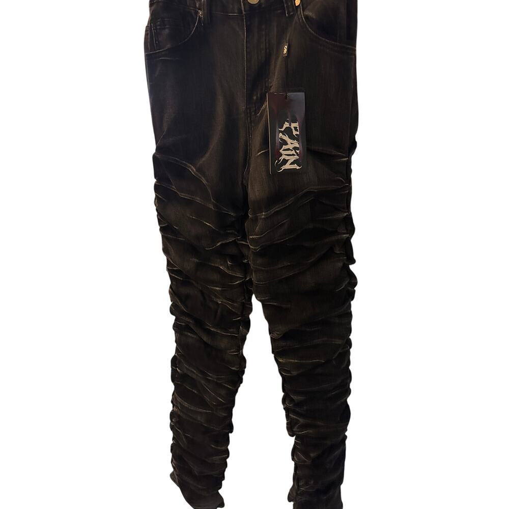Pain Designer Denim Pants Scrunch Design MSRP Over $250